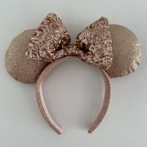 Disney Rose Gold Sequin Bow Mouse Ears Headband